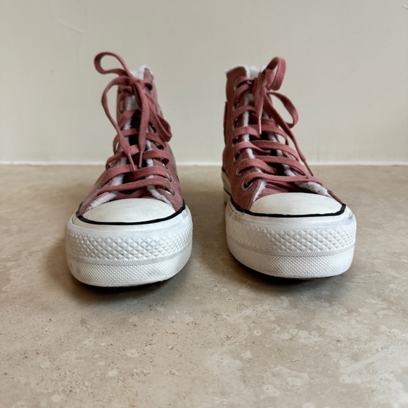 Converse All Star Lift Hi Brick Rose Egret High Top Suede Womens Size 4.5 - Picture 4 of 11